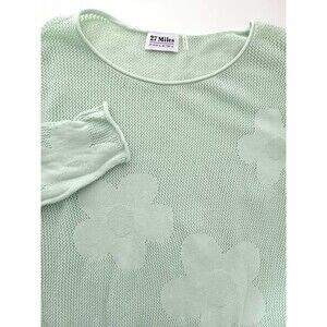 27 Miles Sweater Open Knit Floral Medium Coastal Sustainable Boho Beachy Cotton